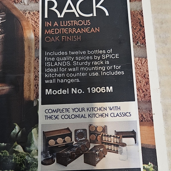 Vintage 1980s 1990s NOS Colonial Kitchen Spice Rack Oak Finish Cottagecore - Picture 5 of 8